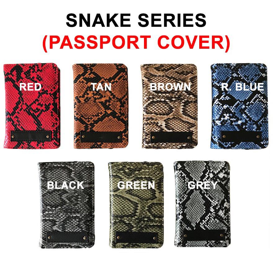 Personalized Snake Series Passport Cover with Name Embossing | Snake Print Travel Passport Holder