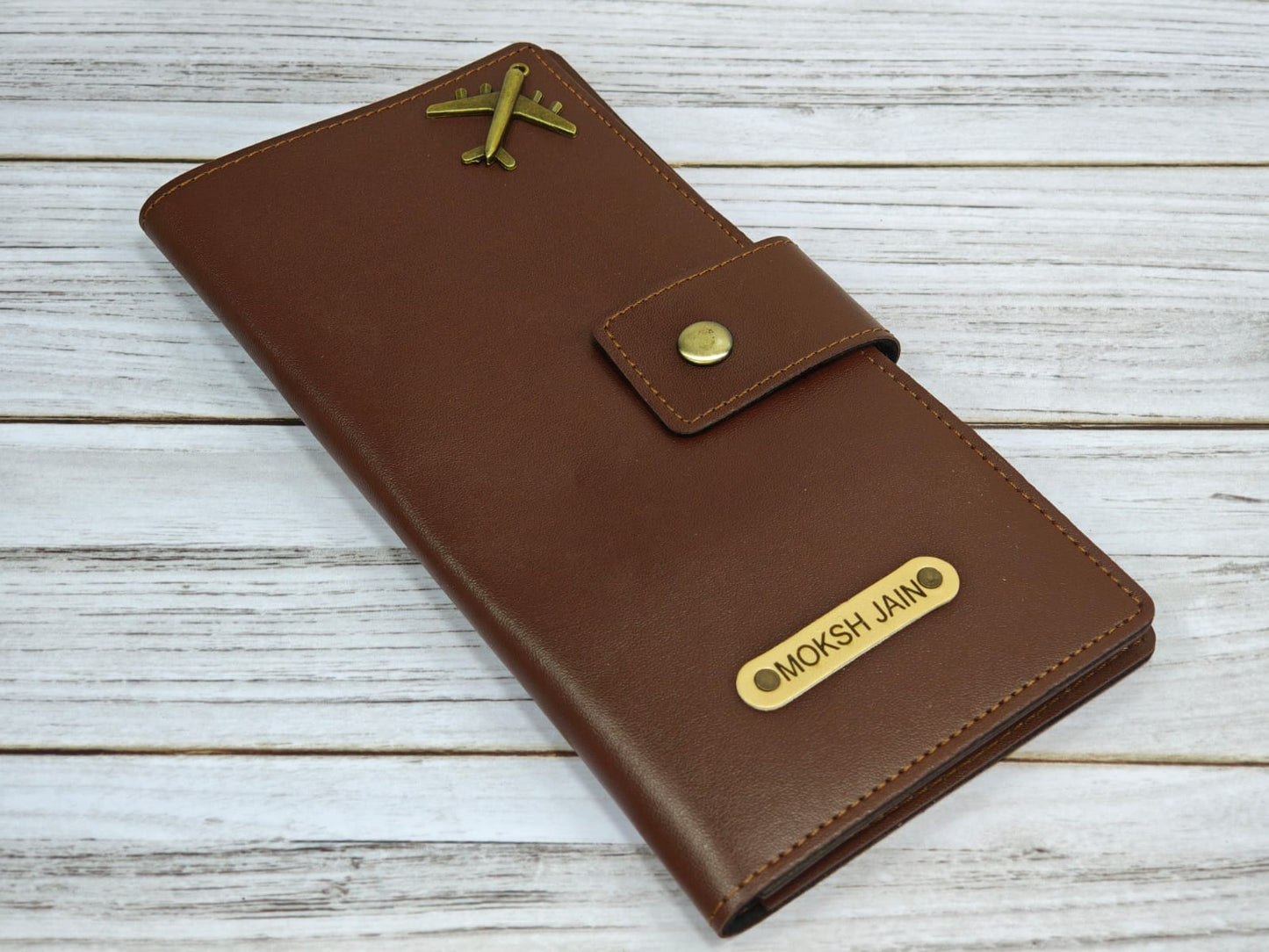 Personalized Faux Series Travel Organizer with Name Embossing | PU Leather Passport & Document Holder for Men & Women