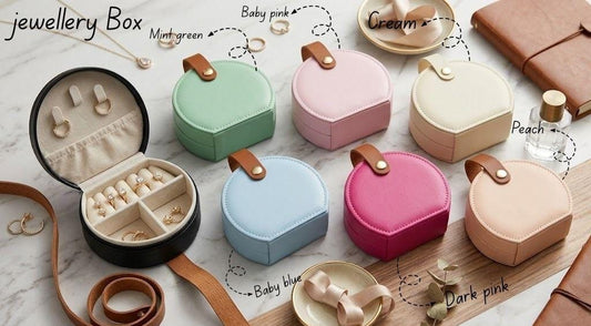 Personalized Jewellery Box with Name Customization | Travel Jewelry Organizer for Rings, Earrings & Accessories
