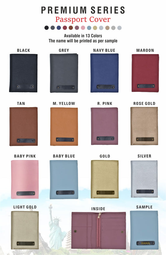 Personalized Premium Series Passport Cover with Name Embossing | Luxury Travel Passport Holder