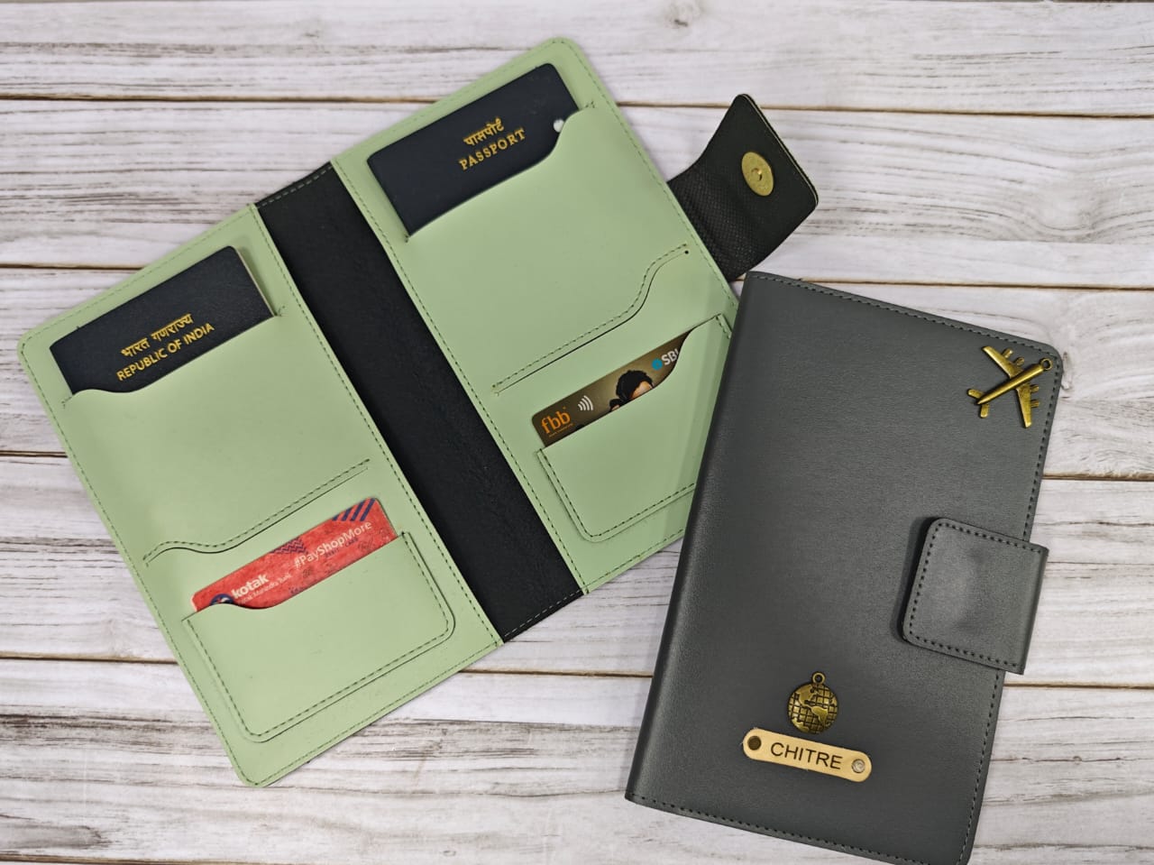 Personalized Family Series Passport Holder with Name Embossing | PU Leather Travel Wallet for Family Documents