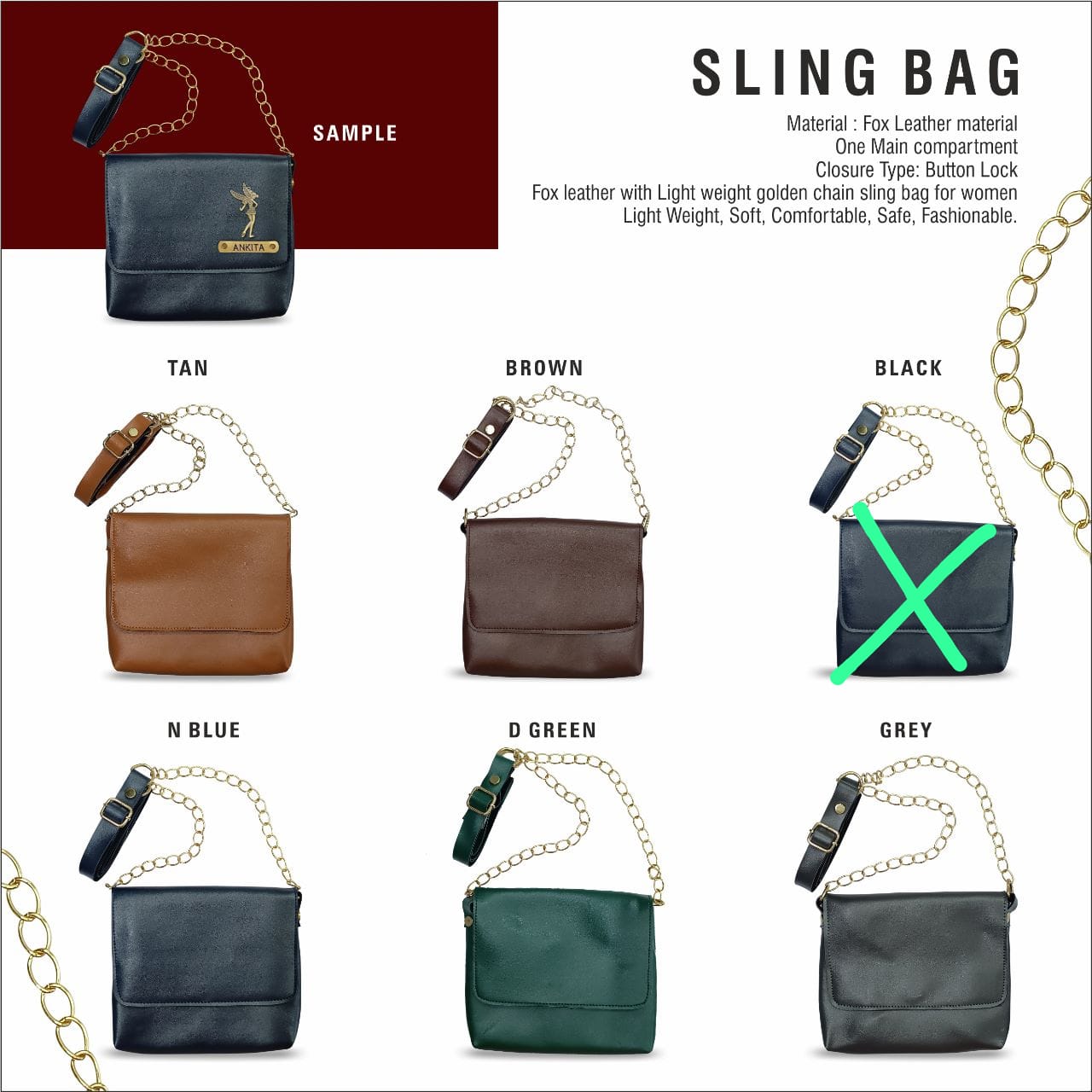 Faux sling bag