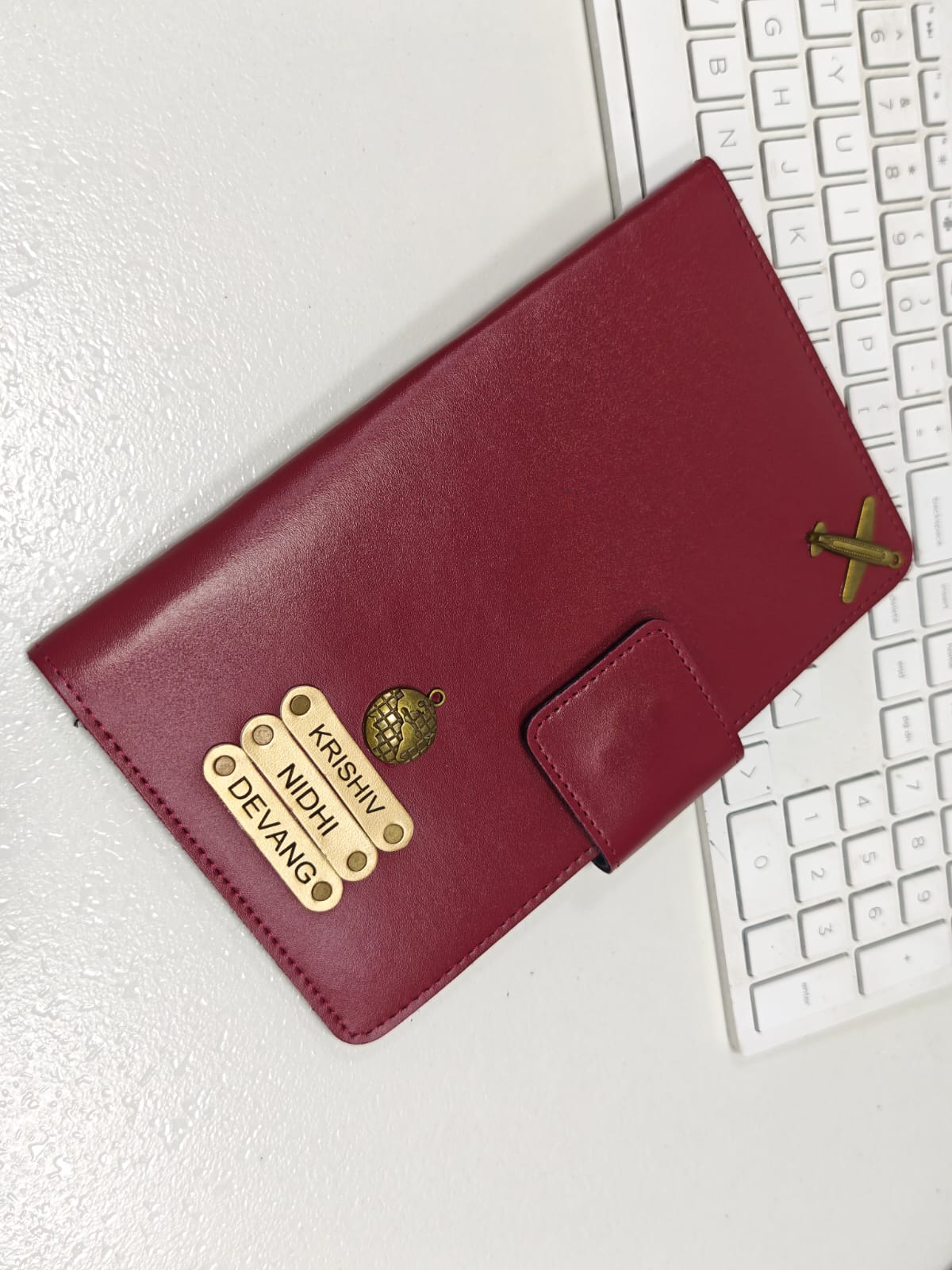Personalized Family Series Passport Holder with Name Embossing | PU Leather Travel Wallet for Family Documents