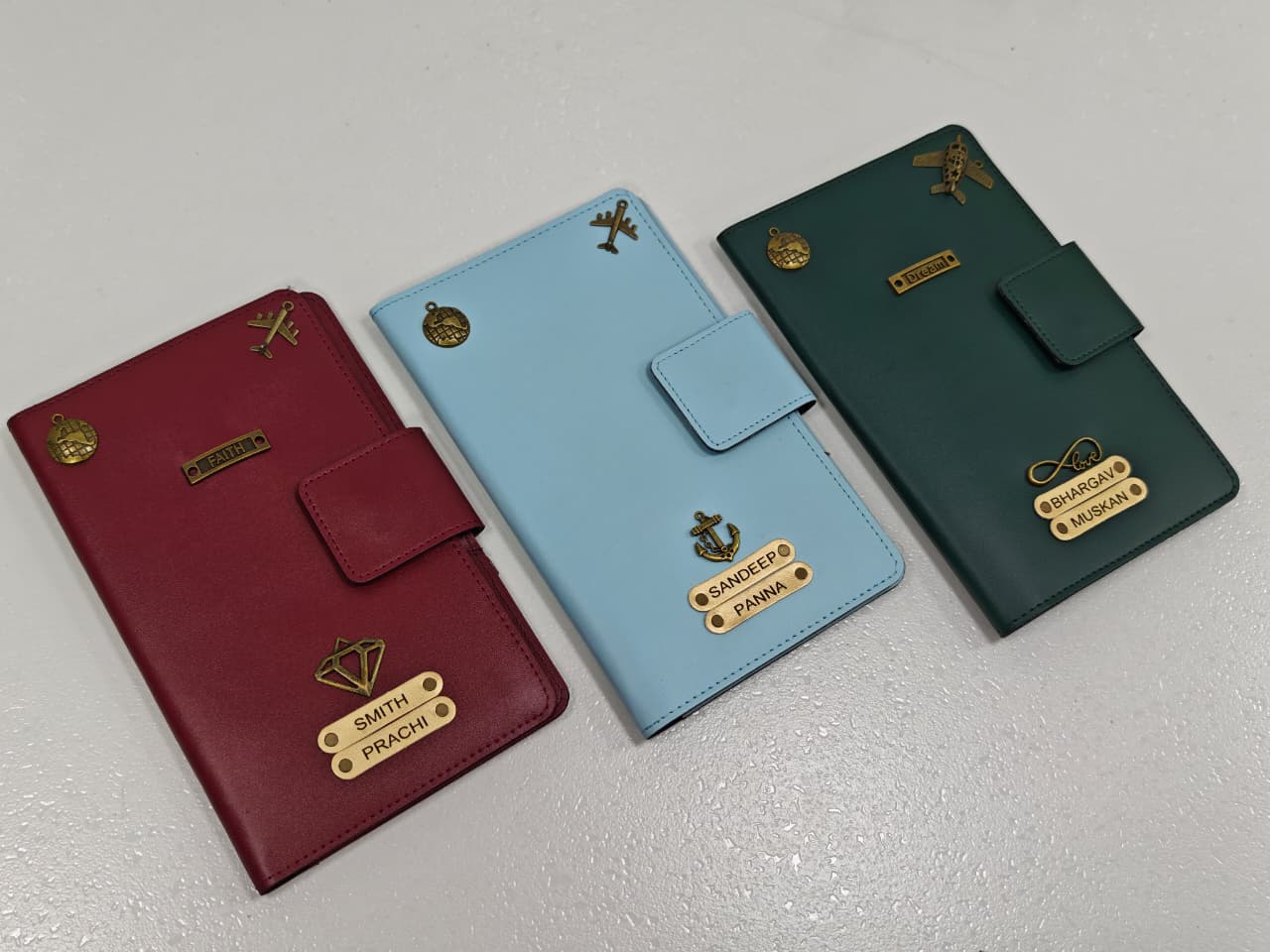 Personalized Family Series Passport Holder with Name Embossing | PU Leather Travel Wallet for Family Documents