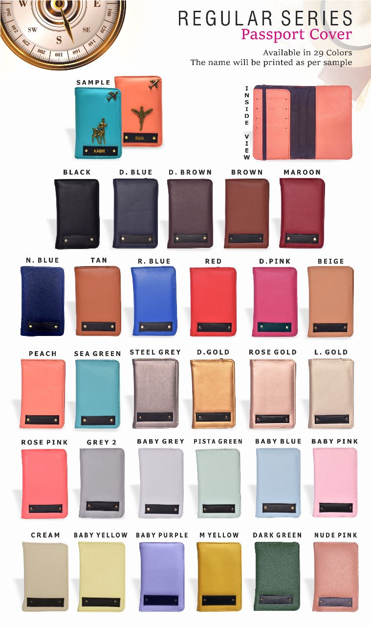 Personalized Regular Series Passport Cover with Name Embossing | Travel Passport Holder for Men & Women